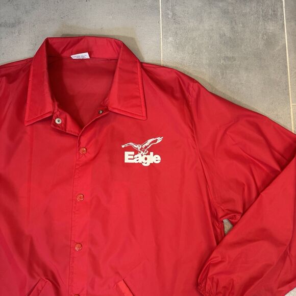 Birdie by Richard A. Leslie Red Windbreaker Eagle Racing Jacket Men’s XL USA 80s - Picture 2 of 13